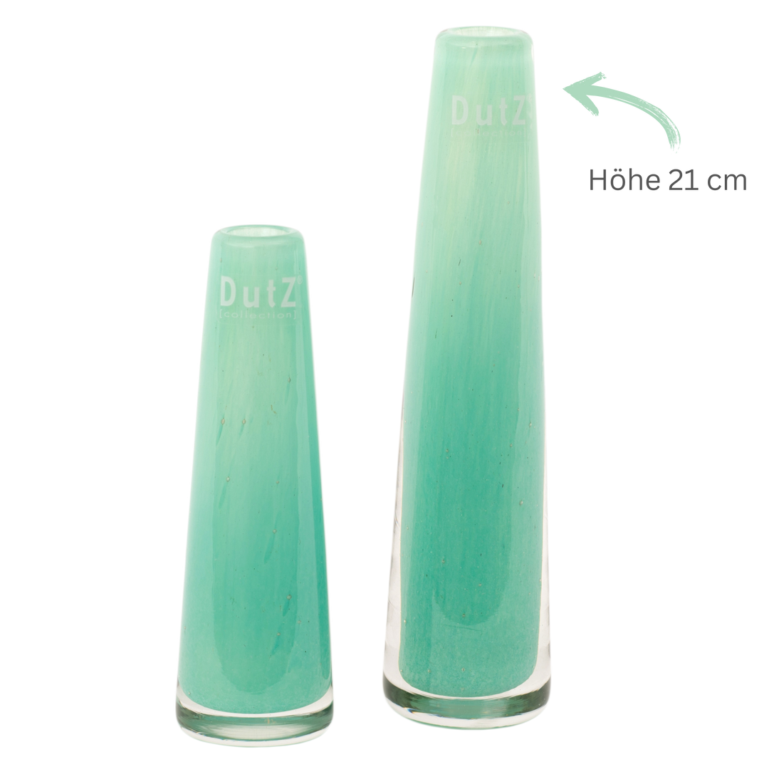 Jadegrüne Glas-Blumenvase Solifleur, Höhe 21cm von DutZ