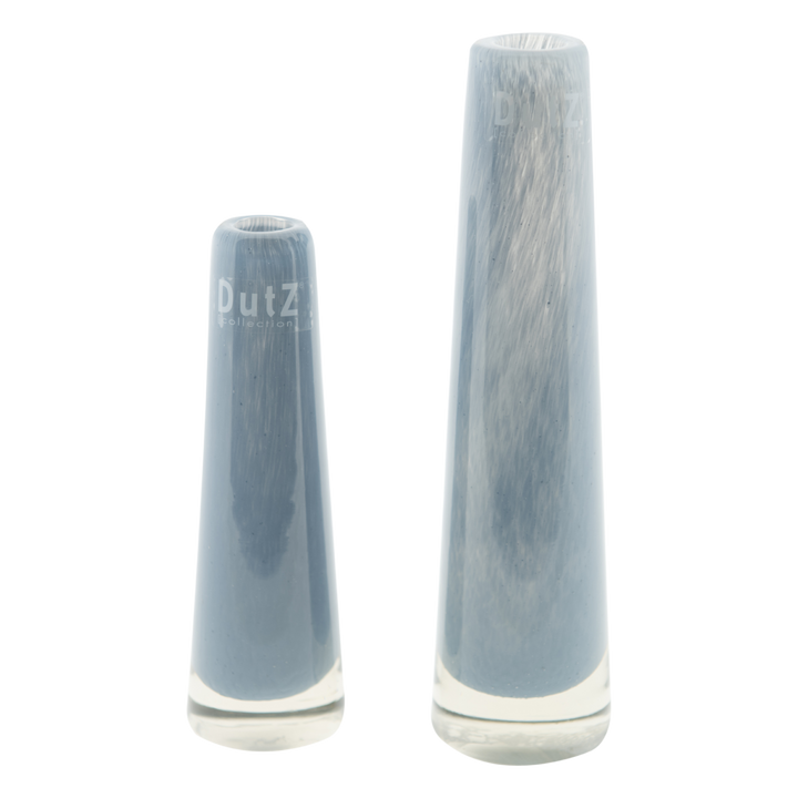 Jeansblaue Glas-Blumenvasen Solifleur, Höhe 21cm und 15cm von DutZ