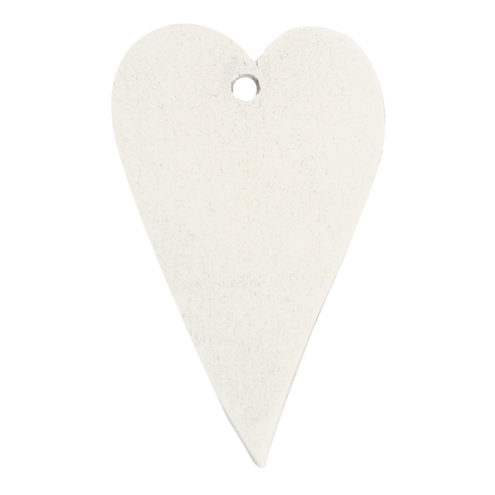 I.B. Laursen Herzanhänger aus Holz in weiß, skandinavischer Geschenkschmuck mit Herzmotiv