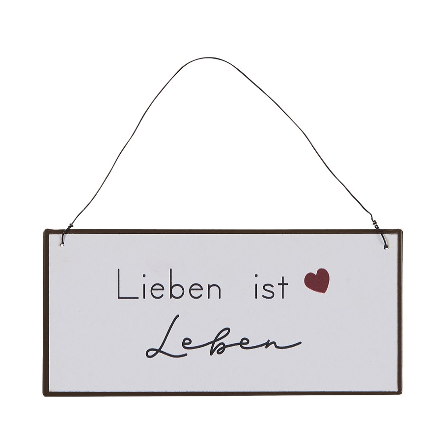 I.B. Laursen Lieben Ist Leben Metallschild, Deko-Schild mit inspirierender Botschaft
