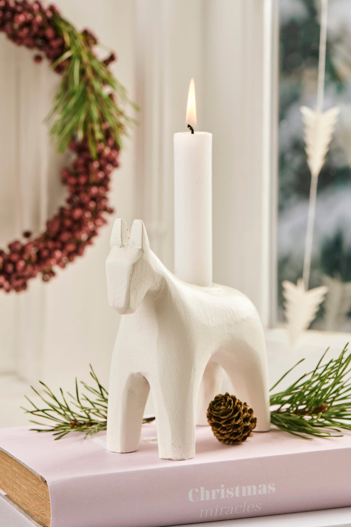 I.B. Laursen - handgeschnitztes Holzpferd -  Kerzenhalter