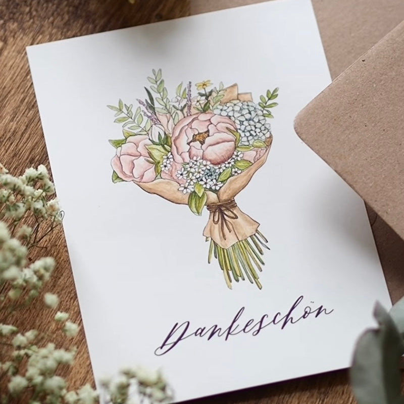 Postkarte "Dankeschön" von Frollein Lücke