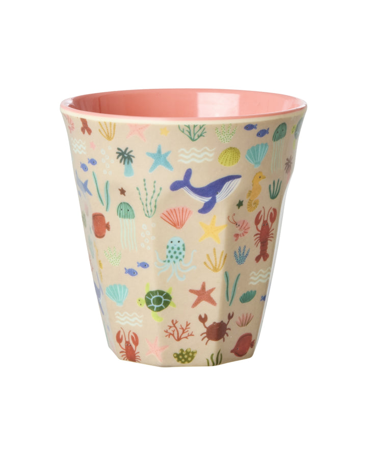 Rice - Mittelgroßer Becher - Coral Ocean Print  - Melamin Cup 250ml
