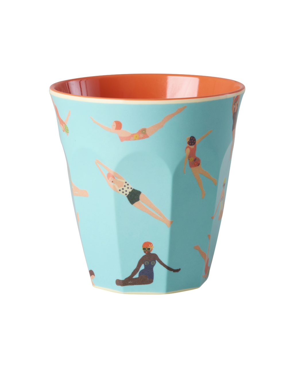 Rice - Mittelgroßer Becher - Melamine Cup mit Retro Swimster Print - Medium - 250 ml