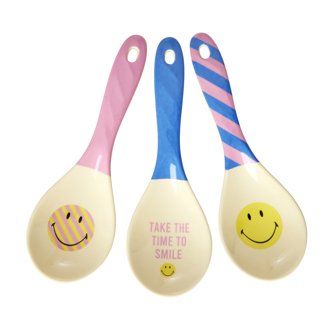 Rice - Salatlöffel - Mehrfarbig - Smiley Print