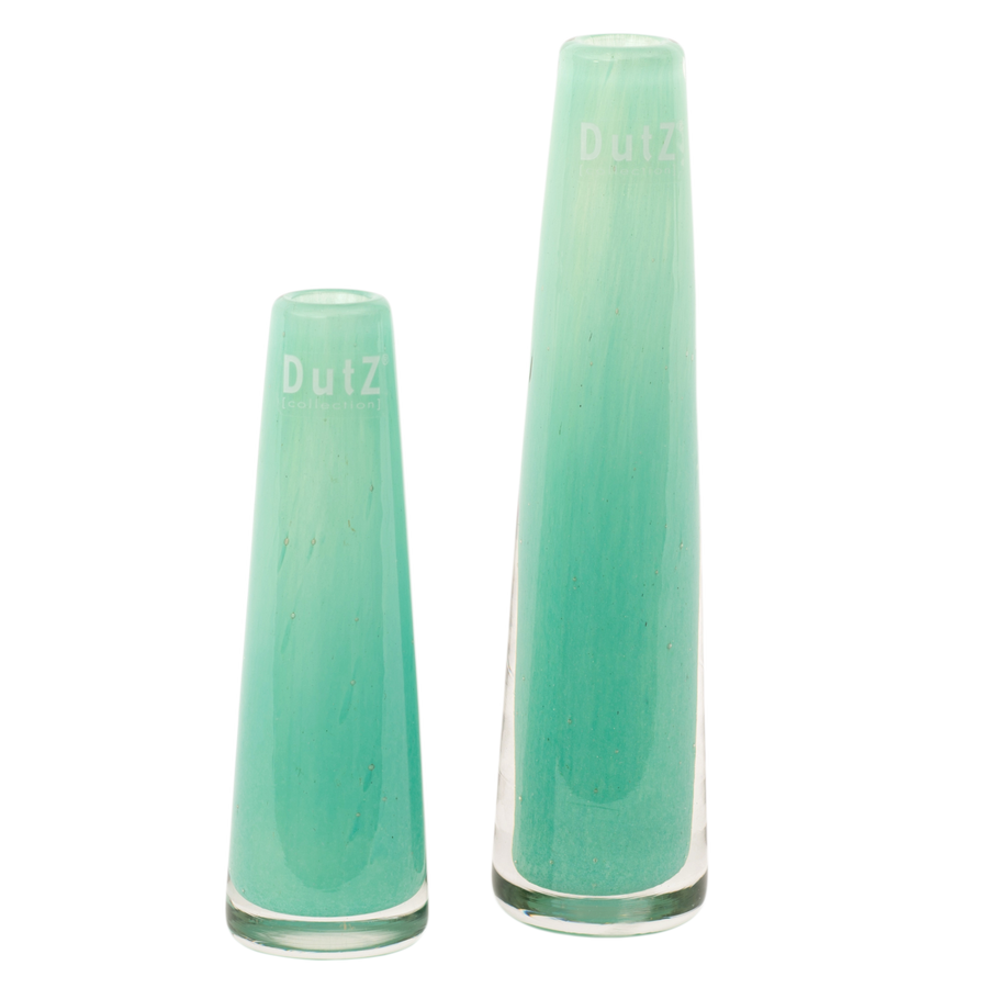 Jadegrüne Glas-Blumenvase Solifleur, Höhe 15cm und 21cm von DutZ